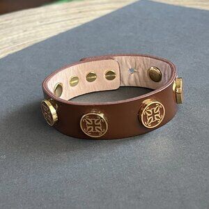 Rustic Cuff Wrap Brown Patent Leather Brown on Brown Logo Bracelet